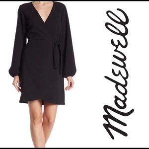 NWOT MADEWELL FAUX WRAP LONG SLEEVED DRESS